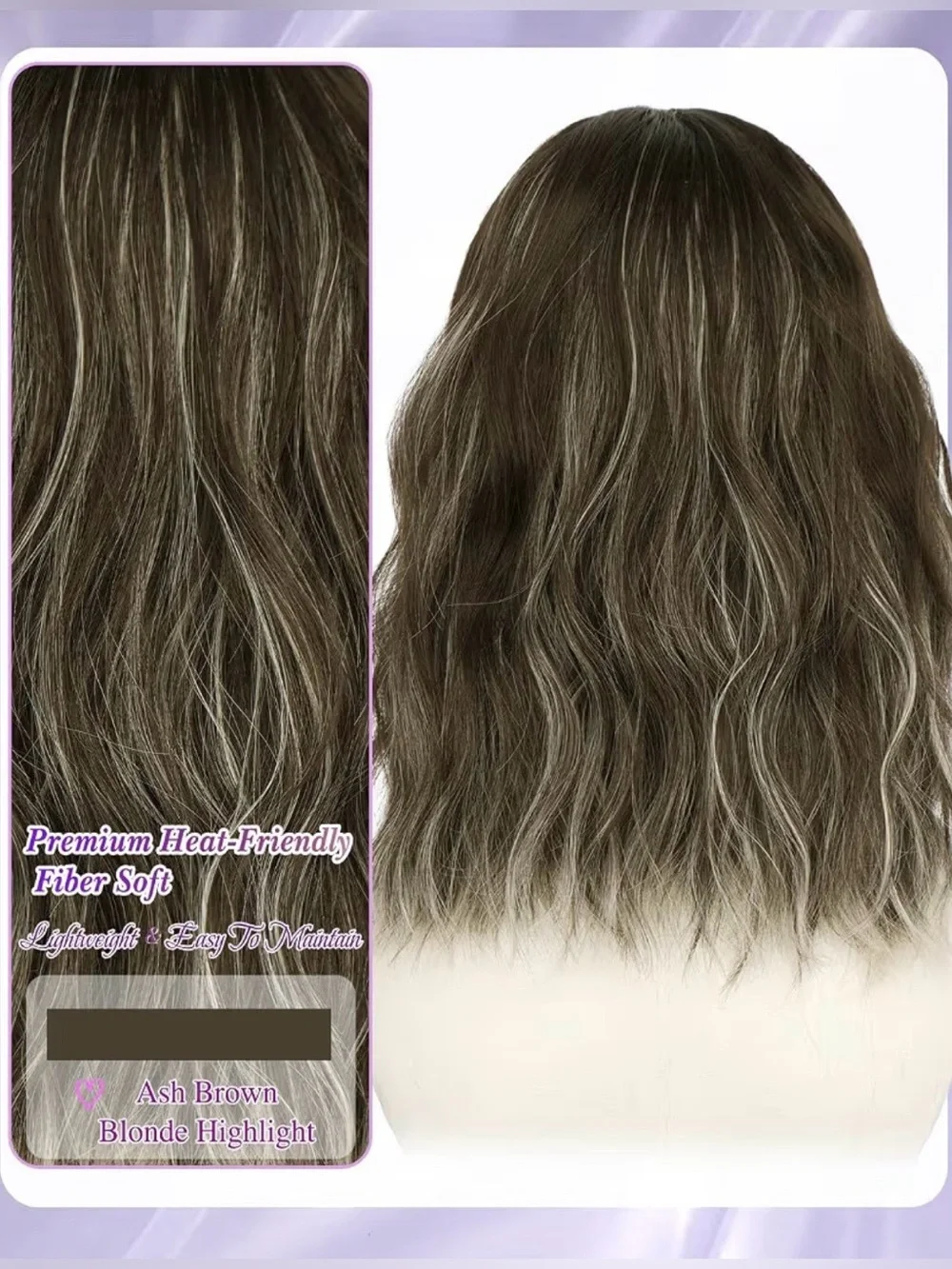 Ash Brown Blonde Highlight T Part Lace Wig for Women